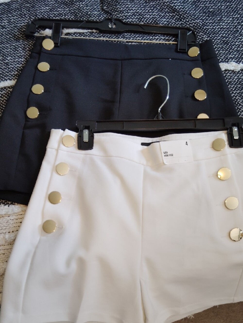 Express High-Rise Sailor Shorts 2 Pair, Black And White  NWT 4 $59 Ea